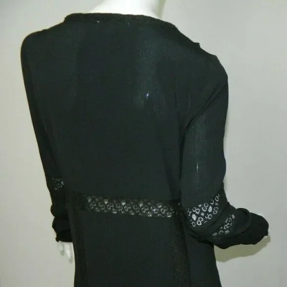 Anthropologie Current Air Black Boho Chic Tunic - Picture 7 of 11